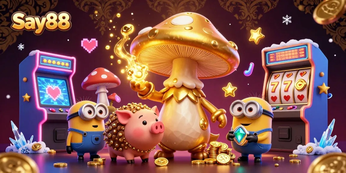 Experience thrilling casino magic with Say88's enchanting golden wizard and hidden treasure