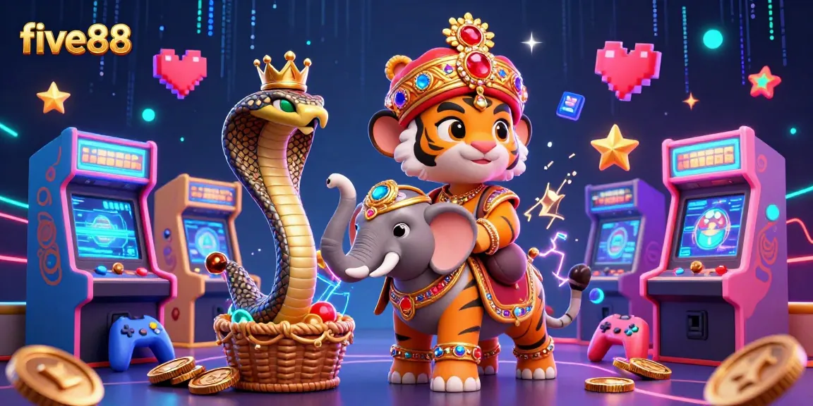 five88 delivers an exciting gaming experience with vibrant characters and arcade elements in a dynamic casino scene.