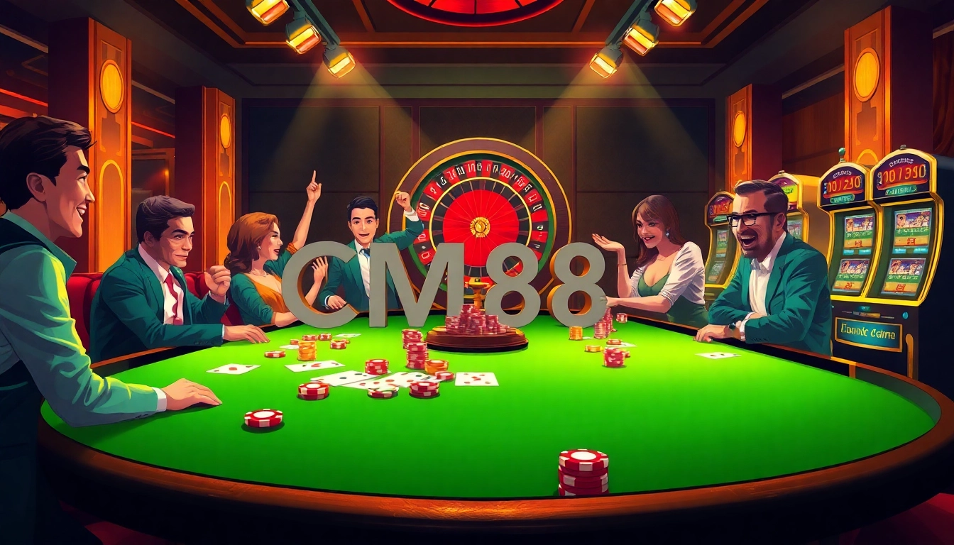 Players engage in a thrilling CM88 gambling table game, showcasing vibrant action and excitement.
