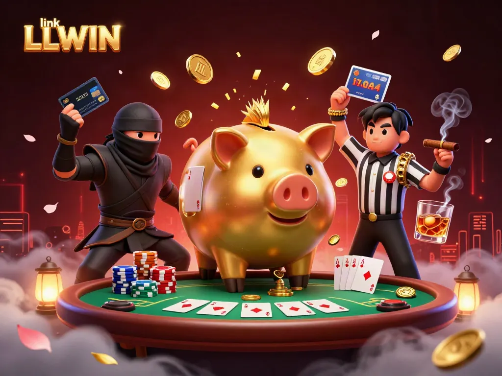 Experience exciting gameplay with link LLWIN featuring vibrant casino elements and cartoon characters.