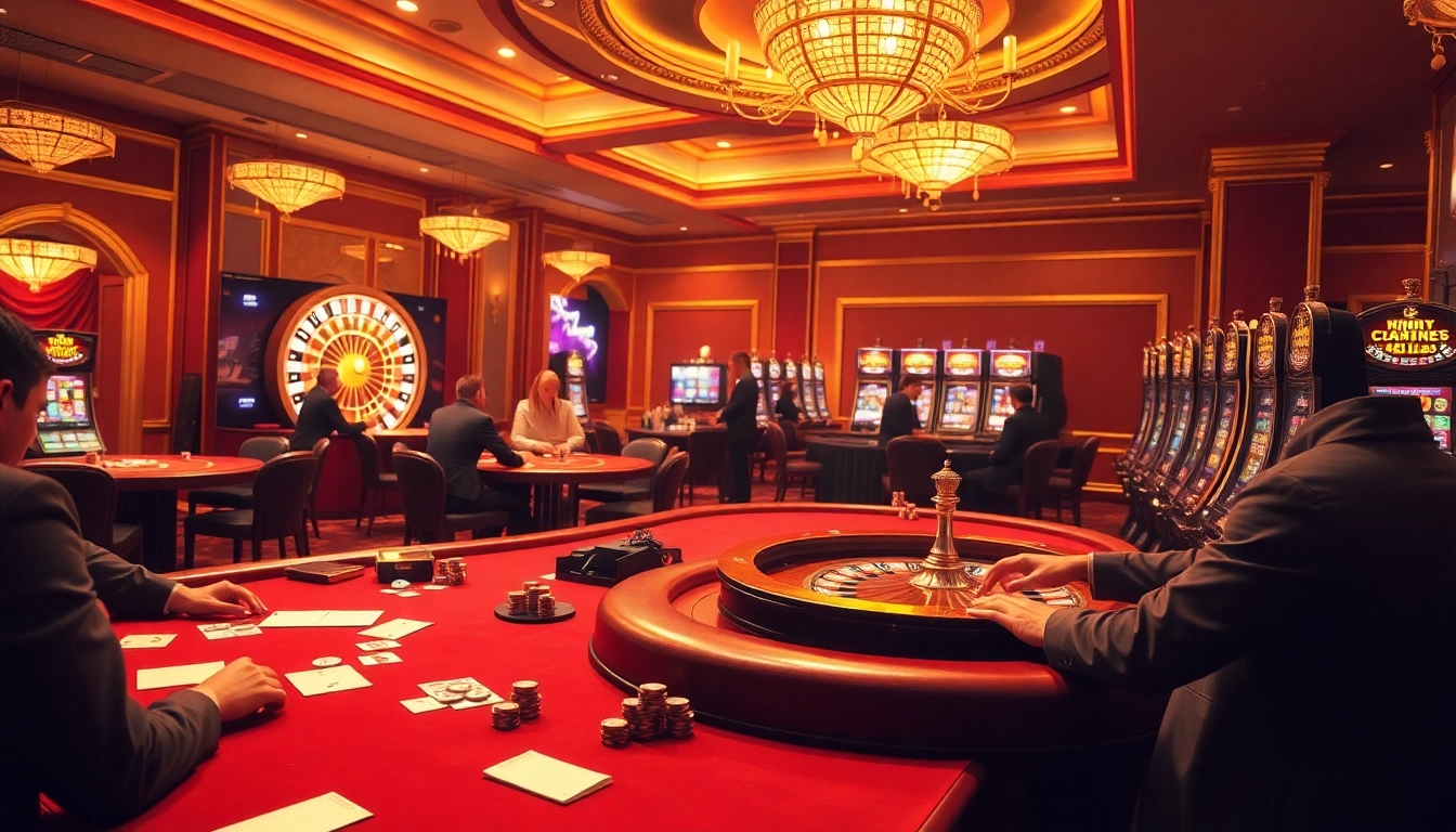 Experience the thrill of gambling at https://f8betb1.com/, where players engage in intense poker games amidst a luxurious casino backdrop.