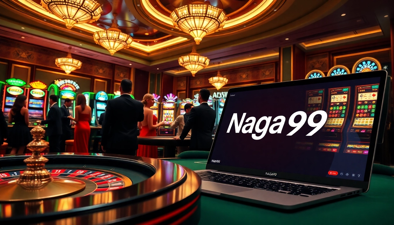 Naga99 players enjoying a thrilling game night at a luxurious casino table.