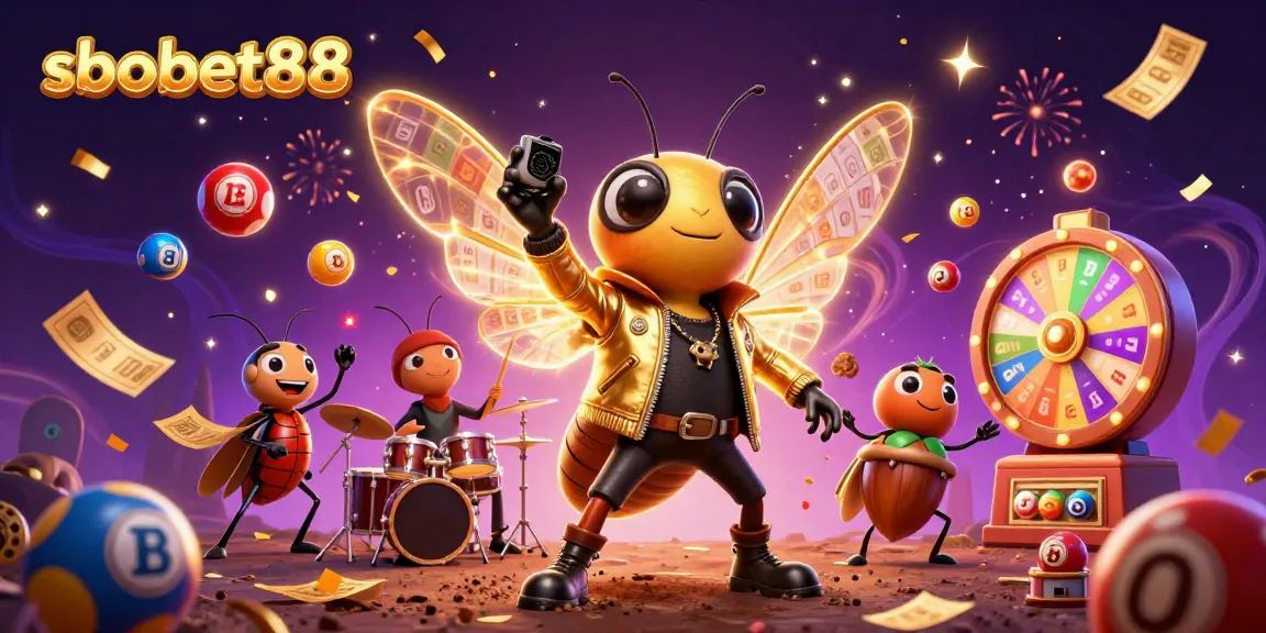 Engage with sbobet88 through a vibrant 3D cartoon scene full of lottery excitement and performance energy.