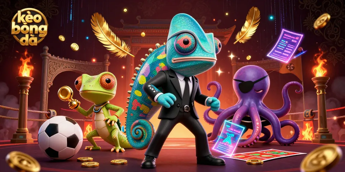 Engage in thrilling kèo bóng đá action with a dynamic 3D illustration showcasing vibrant characters and sports betting elements.