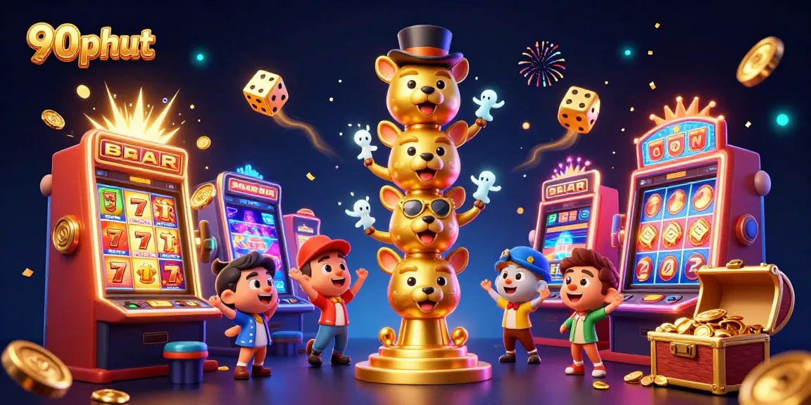 Experience thrilling gameplay at 90phut's vibrant casino with dynamic slot machines and dazzling treasures.