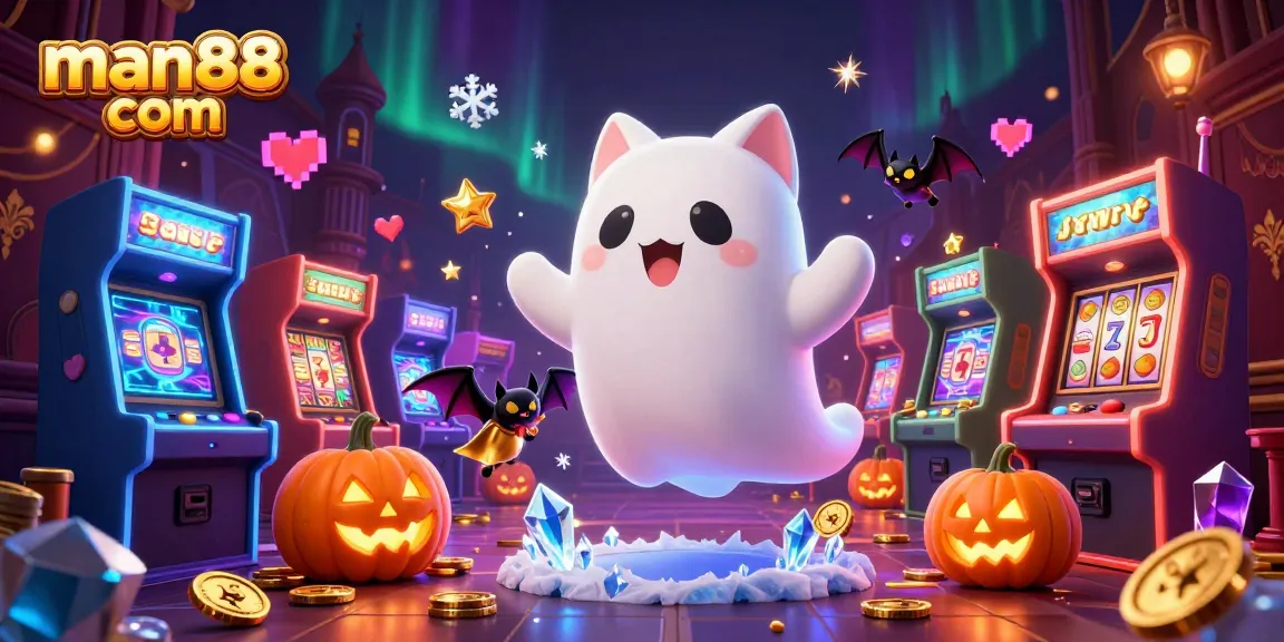 Play exciting slots at man88 com in this vibrant 3D casino illustration.